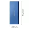 SSD-korpus QOLTEC 51832 — väline M.2 SATA, USB 3.0, kuni 2 TB, sinine, toetab 30 mm draive, 4 pesa