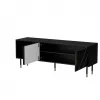 TV-kapp Cama Meble MOUNTAIN 154x40x55 cm — puitlaastplaadist pealispind, must ja kuldne