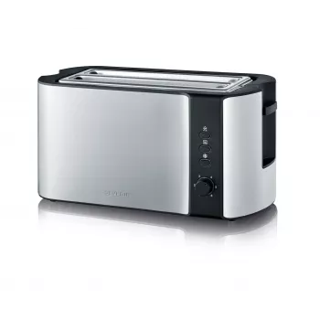 Automatik-Langschlitztoaster AT 2590 (edelstahl/schwarz, 1.400 Watt, für 4 Scheiben Toast)