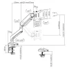Ergo Office Universaalne Monitori Lauakinnitus, Gaasvedru 17-35 15kg, VESA 75x75 / 100x100, ER-445