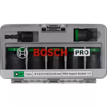 Padrunvõtmete komplekt Bosch Powertools PRO 1/2 tolline 7-osaline must