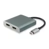 Equip USB Type C 2x HDMI emane adapter, 3.2 Gen 1 (3.1 Gen 1), USB Type-C, HDMI väljund, 4096 x 2160 pikslit
