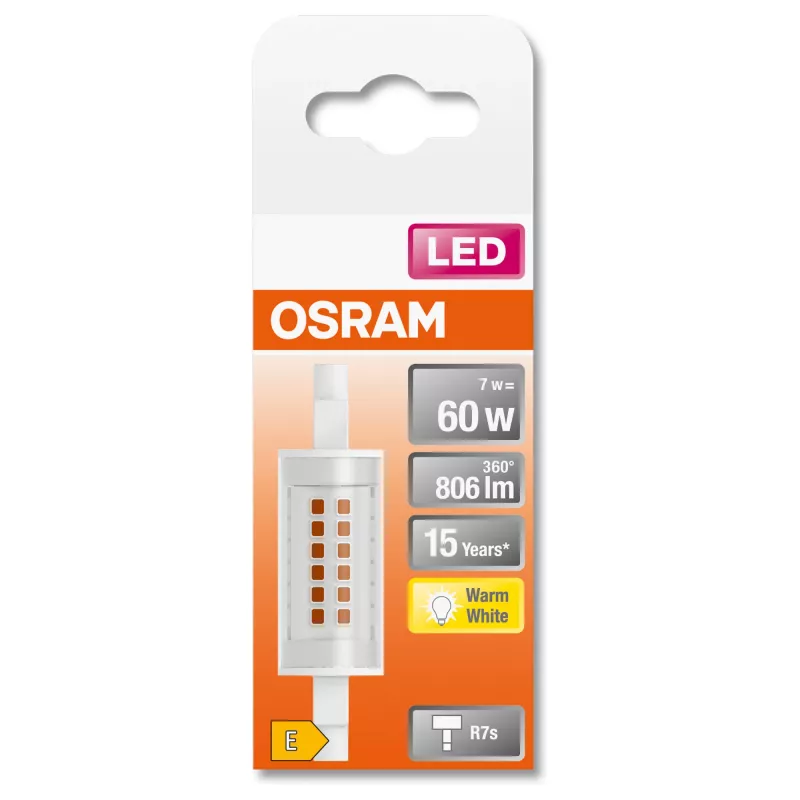 LEDvance Osram õhuke LINE LED-pirn R7s 7 W 806 lm 2700 K (soe valge)