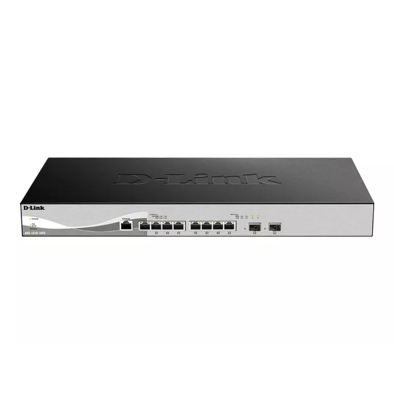 D-Link DXS-1210-10TS Hallatav L2/L3 10G Ethernet (100/1000/10000) 1U Must, Hõbedane
