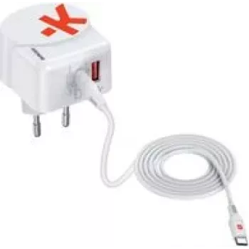 Skross Euro USB-laadija AC65PD + USB-C-kaabel USB-laadija 65 W sisetingimustesse, pistikupesasse Väljundvool (maks.) 4,05 A Väljundite arv: 2 x USB 3.2 Gen 1 pistikupesa A (1302425)