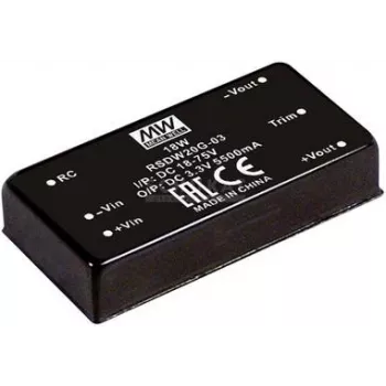 Toiteadapter/muundur MEAN WELL RSDW20H-15 — 20 W, 15 V väljund, sisend 43–160 V, RoHS