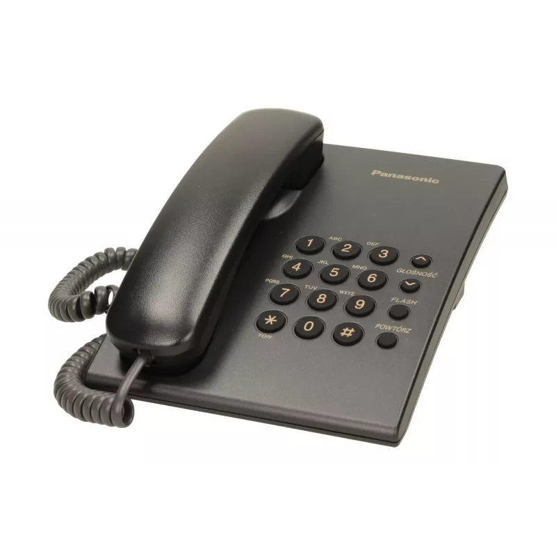 Juhtmega telefon Panasonic KX-TS500 Must helistaja ID ja valjuhääldiga