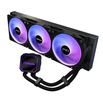 ASROCK Pro 360 ARGB Must — ASROCK mudel 90-APRA36-BAAGA6, 360mm AIO vedelikjahuti, ARGB valgustus
