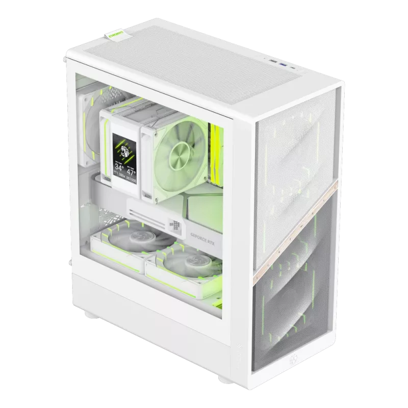 Gamemax korpus | AERIS 330 MW | Valge | Mini Tower | Toiteplokk pole kaasas
