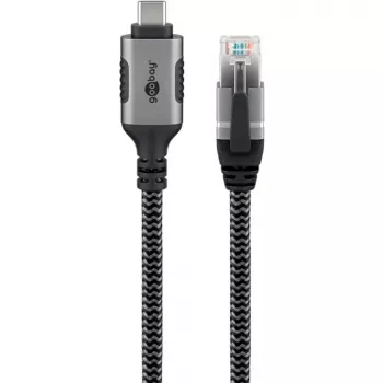Goobay 70755 USB-C RJ45 Ethernet CAT 6 kaabel stabiilseks traadiga internetiühenduseks ruuteri/modemiga/võrgukommutaatoriga/Asendab USB-RJ45 adapteri / 1