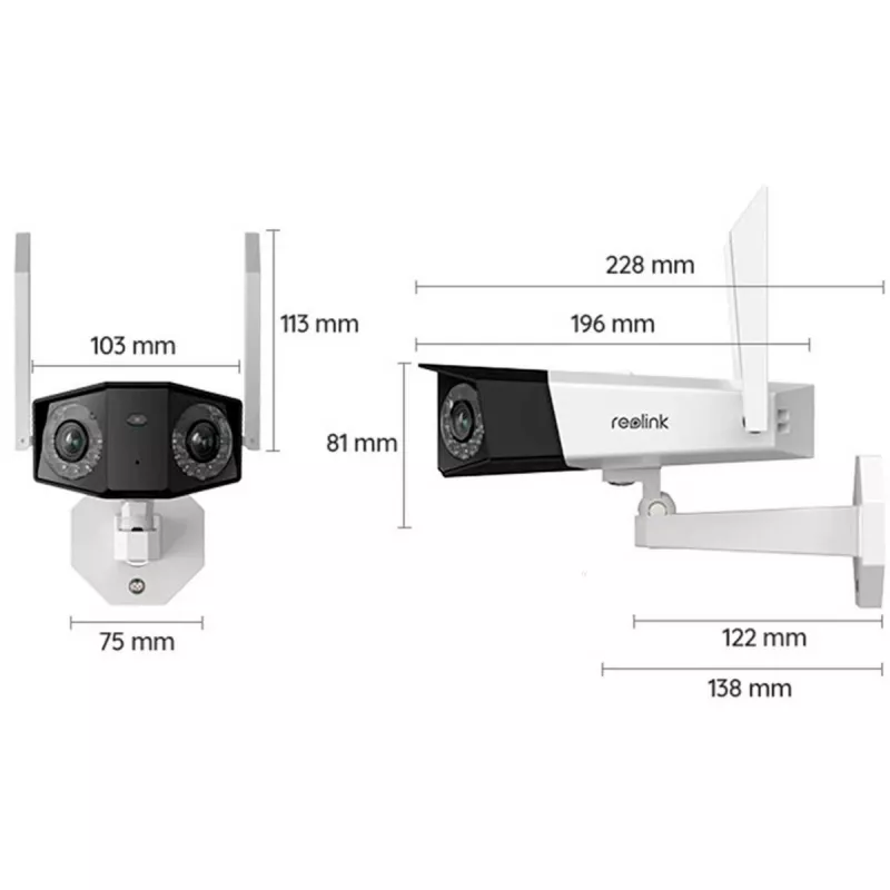 Reolink Duo Series W730 - 4K välis-WiFi-kaamera, topeltobjektiiv, 180° panoraamvaade, inimese/sõiduki/looma tuvastus