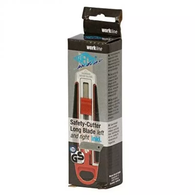 Utility knife WEDO 78 830 with snap-off blade, ergonomic handle, 1 pc, Must/red/silver