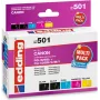 edding printerikassetid EDD-501 2x must, tsüaan, magenta, kollane ühilduv Canon PGI-525 BK,