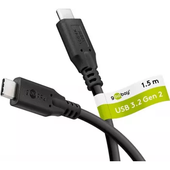 Goobay USB-C-kaabel USB 3.2 100 W 10 Gbit/s Power Delivery 1,5 m - -Pistik> (74201)