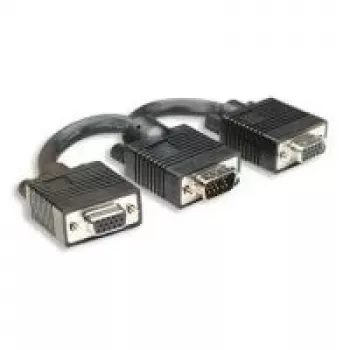 Manhattan SVGA Y-kaabel - VGA-jagaja - HD-15 (VGA) (M) kuni HD-15 (VGA) (W) - 2 cm - Vormitud - Must (304559)