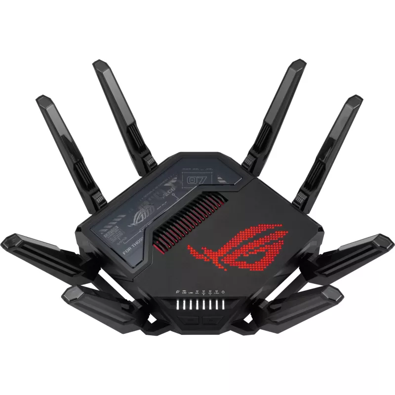 ASUS ROG Rapture GT-BE98 traadita ruuter 10 Gigabit Ethernet neljasagedusriba (2,4 GHz / 5 GHz-1 / 5 GHz-2 / 6 GHz) Must