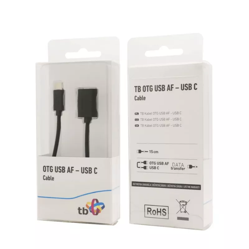 TB kaabel OTG USB AF - USB C 15cm must (AKTBXKU4PAC015B)