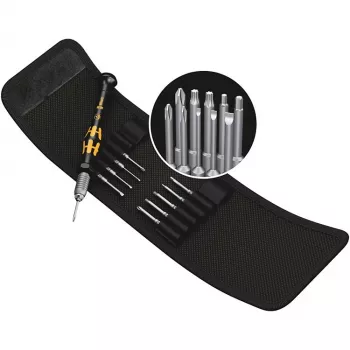 Kombineeritud kruvikeeraja Wera ESD/11 SB – 1 tk, Torx/Phillips/Cross/Lamedad otsad, plastist käepide (must/kollane)