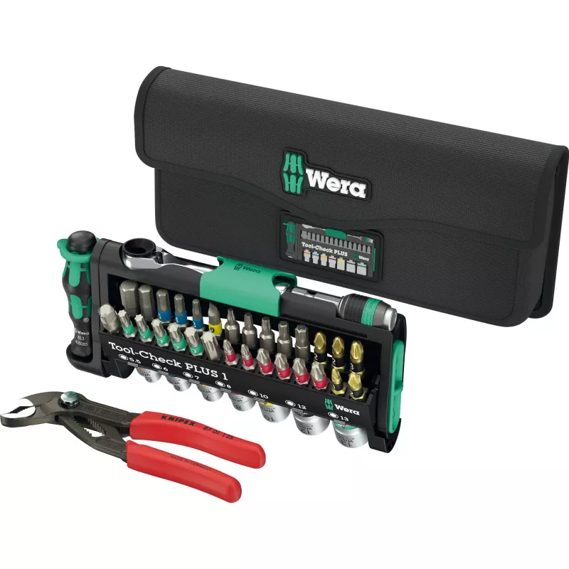 Tööriistakomplekt Wera Tool-Check Combi 1 koos Knipex Cobra tangidega, 40-osaline