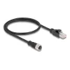 DeLOCK M12 adapterkaabel D-kodeeritud 4 kontaktiga emane RJ45 isasele 50 cm