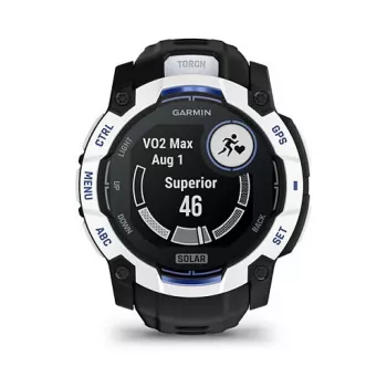 Nutikell GARMIN Instinct 3.05 cm (1.2 tolli) AMOLED 45 mm 390x390 px Puutetundlik ekraan Must Valge GPS 4 GB 53 g Silikoonrihm