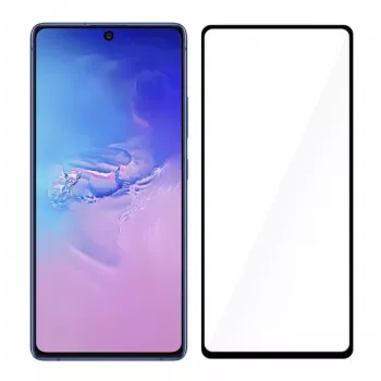 Karastatud klaasist ekraanikaitse Tellur Samsung S10 Lite'ile — täisliim, ümbrisega sobiv, must