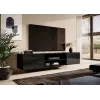 TV-kapp Cama Meble SLIDE 200K — 200x40x37 cm, läikiv must, puitlaastplaadist pealispind