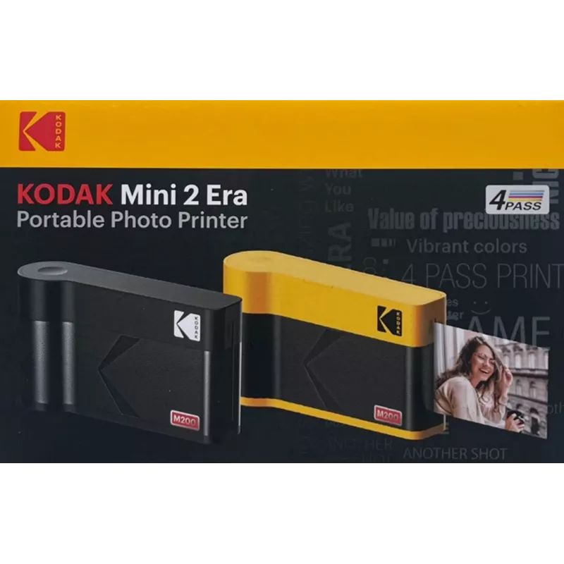 Kohtkaamera Kodak Mini 2 Era Must — kompaktne kohtfotokaamera, värvitrükk