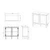 JUTA 2D kummut 100x39.5x90 must + linol calabria