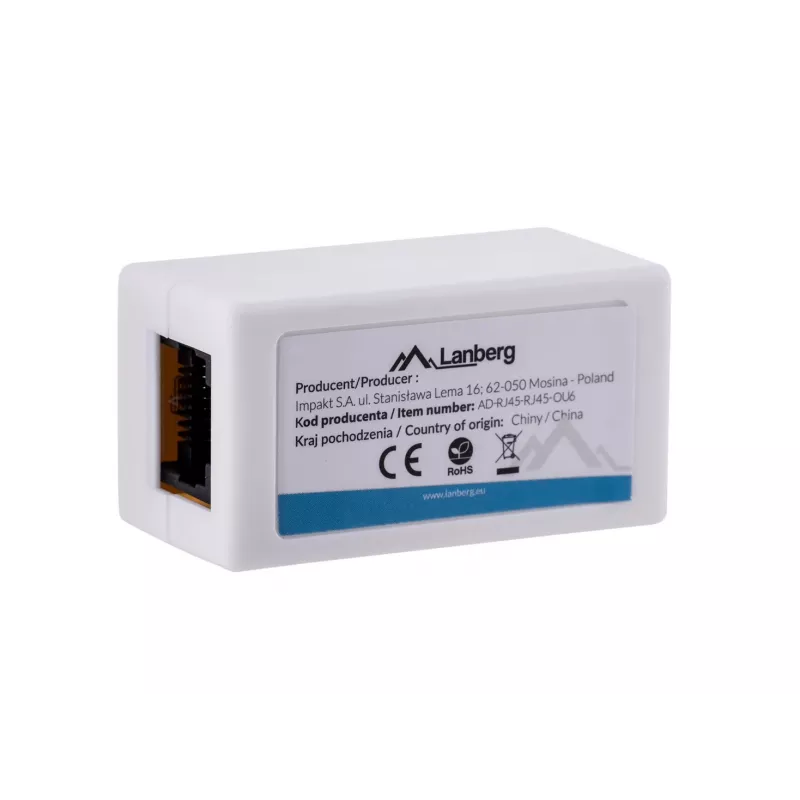 Võrgusplitter LANBERG AD-RJ45-RJ45-OU6 — valge RJ-45 1 sisend 1 väljundiga