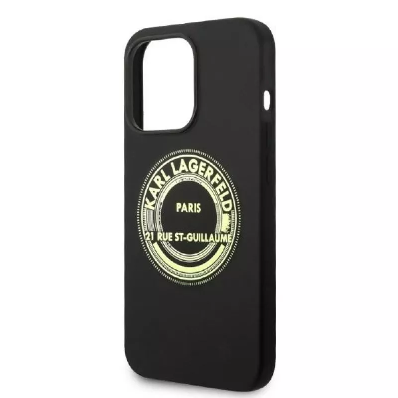 Karl Lagerfeld pehme silikoonkate RSG must Apple iPhone 14 Pro jaoks KLHCP14LSRSGRCK