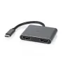 Nedis USB-C™-adapter USB 3.2 Gen 1 | USB-C™-pistik | 2x HDMI™ | | 4K@30Hz | 0,10 m | Ümmargune | nikeldatud | PVC | Must | Karp (CCGB64670BK01)