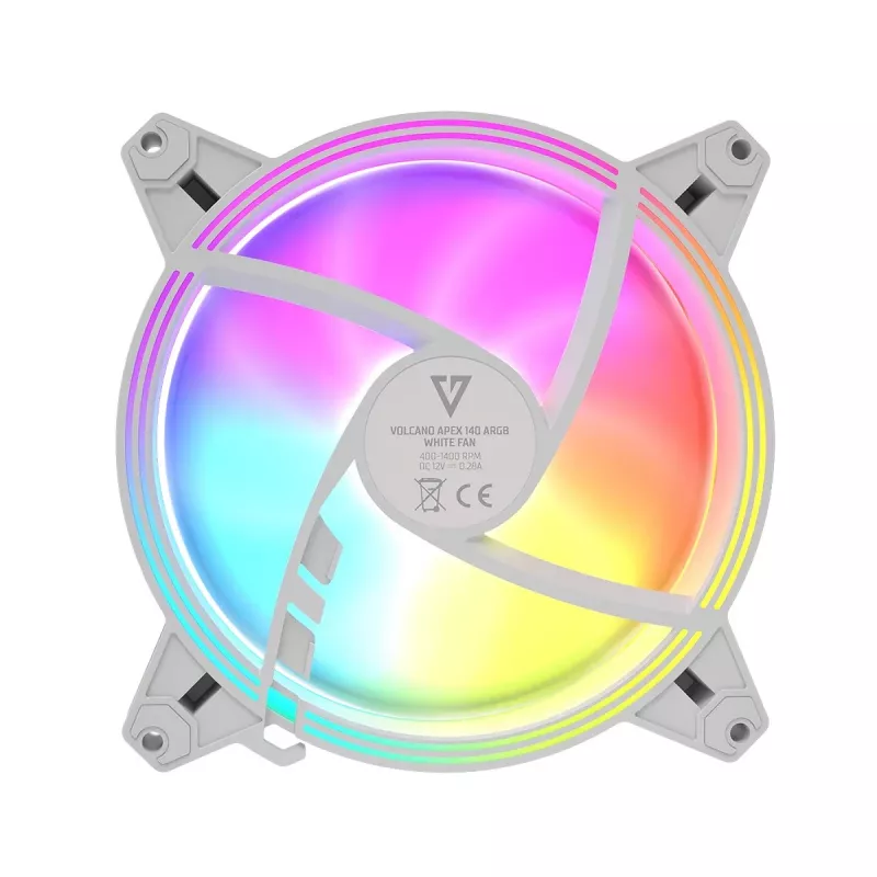 Korpuse ventilaator MODECOM VOLCANO APEX 140 ARGB valge 140mm
