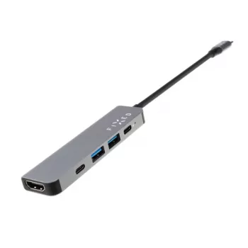 USB-C jaotur FIXED FIXHU-MN-GR 5-pordiline mini sülearvutitele ja tahvelarvutitele