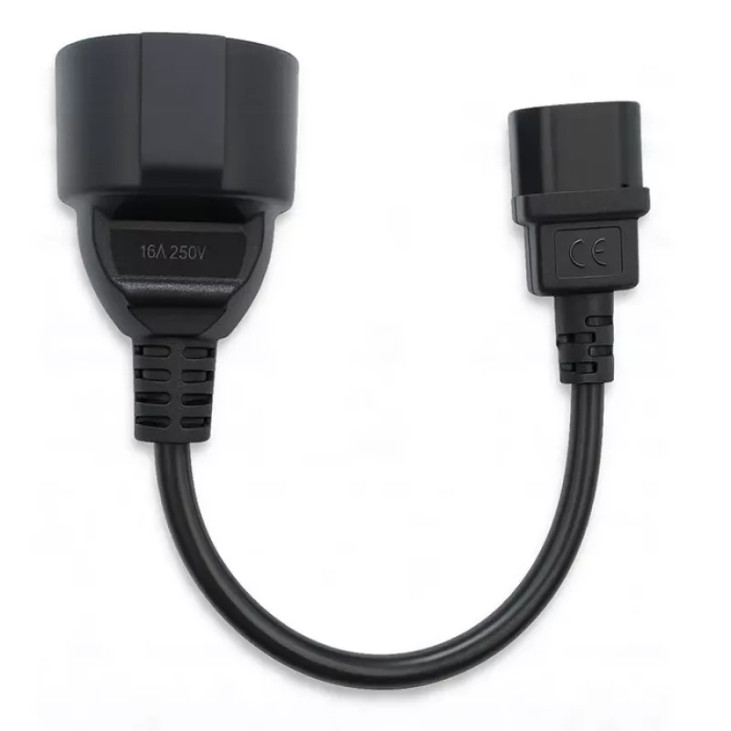 Toiteadapter QOLTEC IEC 320 C14 Prantsuse pistikule, 0,15 m kaabel