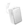 Akupank Anker A1638 10000 mAh, 45 W koguväljundvõimsus, valge, sisseehitatud sissetõmmatav USB-C kaabel