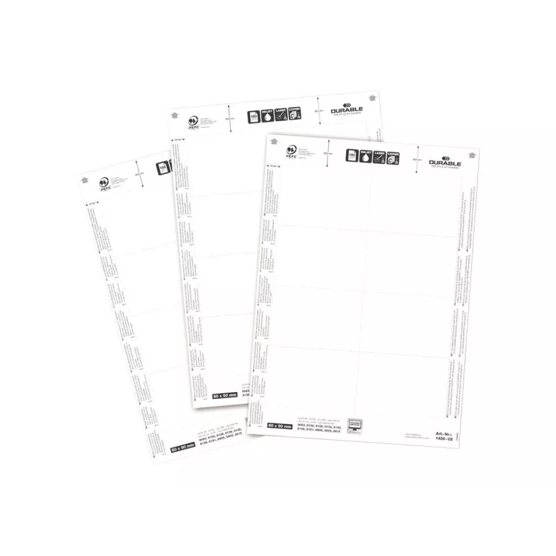 Nimesildi vaheleht Durable 1456-02 60x90 mm Valge