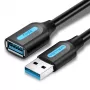 USB 3.0 pikenduskaabel Vention CBHBH 2 m — USB A-pistik USB A emasele, 5 Gbit/s, must
