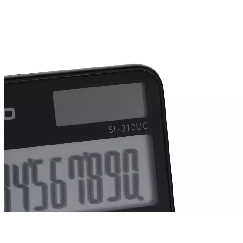 Baaskalkulaator CASIO SL-310UC-BK — 10-kohaline, aku/päikeseenergia, maksu- ja kasumifunktsioonid, taskuformaadis (70×118×8,4 mm), must