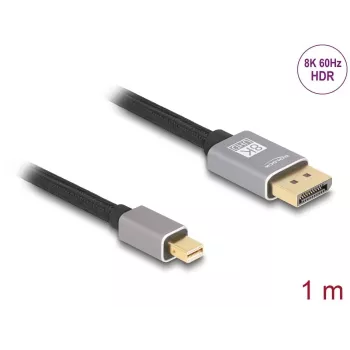 DeLOCK Mini DisplayPort–DisplayPort kaabel 8K 60 Hz 1 m hall metall ilma riivita
