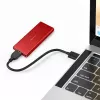SSD-korpus QOLTEC 51831 USB 3.0 M.2 SATA draividele kuni 2 TB, punane, toetab 30 mm pikkust, kuni 4 draivi