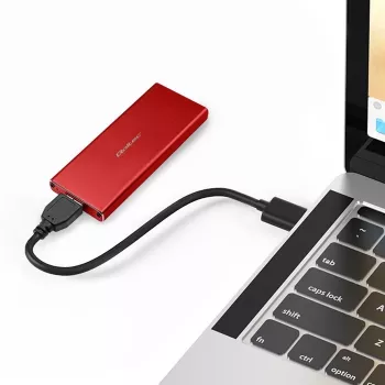 SSD-korpus QOLTEC 51831 USB 3.0 M.2 SATA draividele kuni 2 TB, punane, toetab 30 mm pikkust, kuni 4 draivi