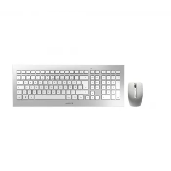 CHERRY DW 8000 klaviatuur Hiir kaasas Kontor RF juhtmevaba QWERTZ Saksa Hõbedane, Valge