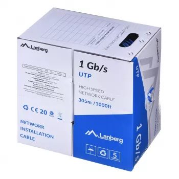 LANBERG võrgukaabel U/UTP Cat6 LCU6-10CC-0305-B 305 m, CCA juhe, 23 AWG, sinine
