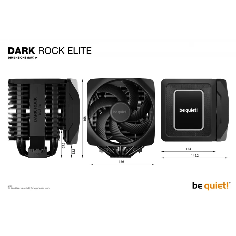 be quiet! Dark Rock Elite protsessori õhujahuti 13,5 cm must 1 tk