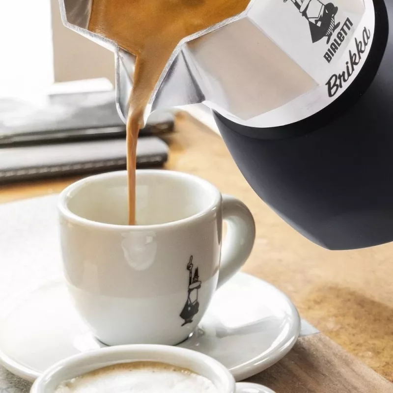 Bialetti Brikka Moka pott 0,1 L Must, Roostevaba teras