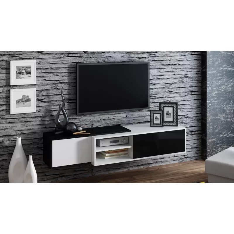 Cama TV-kapp SIGMA1 180 valge/must läikiv