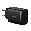 Baseus kompaktne kiirlaadija, 3x USB, 17 W (must)