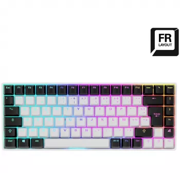 Sharkoon SKILLER SGK50 S3 Klaviatuur Mängimiseks USB AZERTY Prantsuse Valge