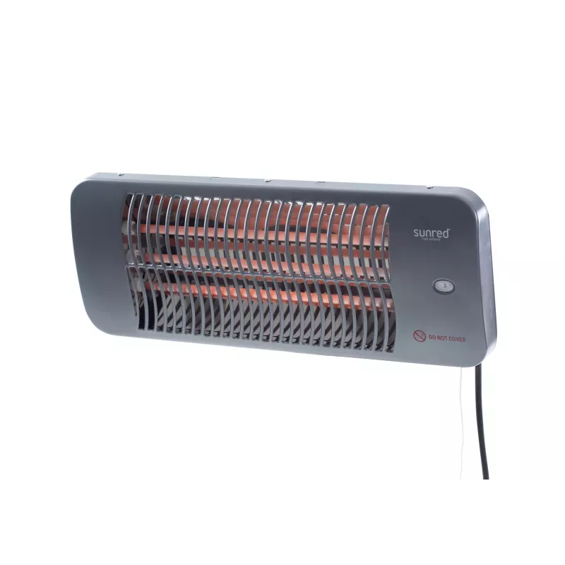 Kvartselektriline küttekeha SUNRED LUG-2000W — 2000 W, kvartsklaasiga element, välitingimustes kasutamiseks, seinale paigaldatav, IP24, must